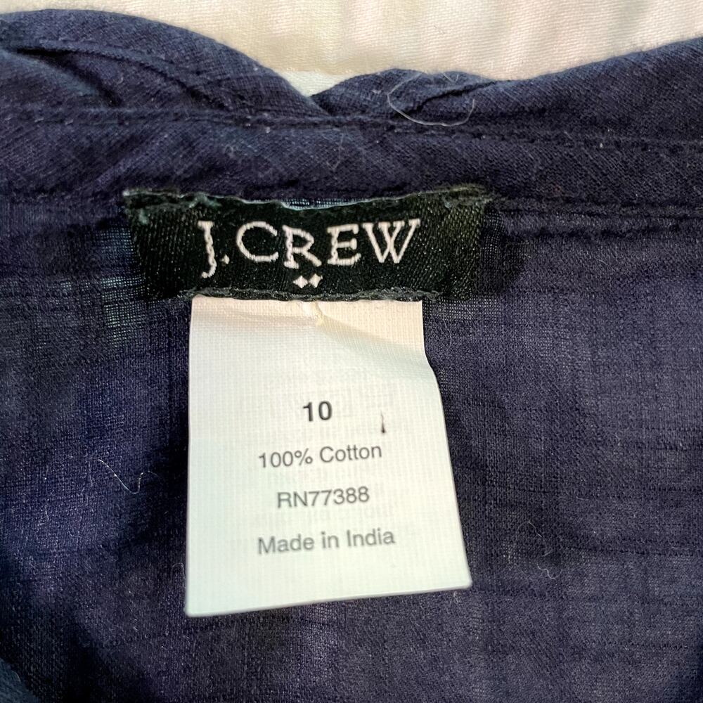 J.Crew Women's Navy Lightweight Cotton Blouse, size 10 - Picture 3 of 4
